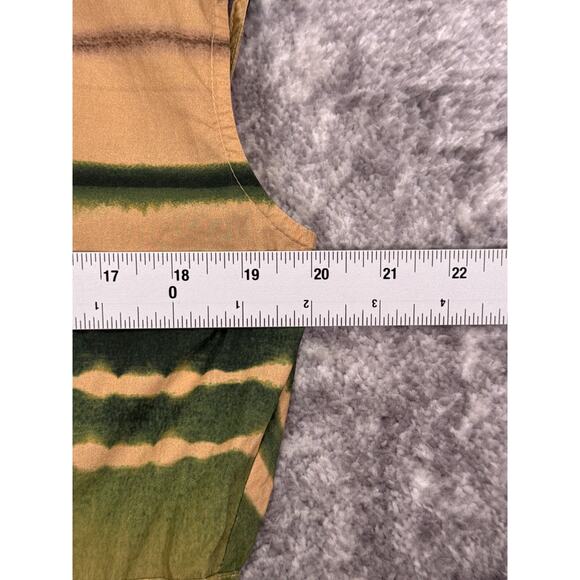 Banana Republic Romper Medium Womens Cotton Poplin Green & Navy Tie Dye - Picture 4 of 11